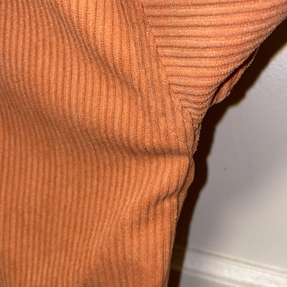 JURANMO Large Orange Corduroy Button Down Shacket Casual Shirt Chest Pocket - Picture 9 of 11